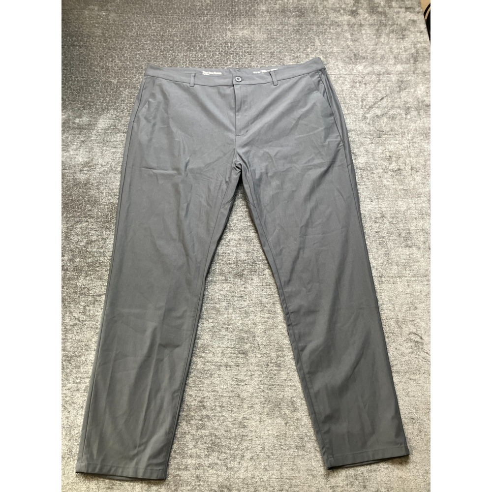 Fresh Clean Threads Chino Pants Men 42x32 Gray High Rise Straight Leg Flat Front